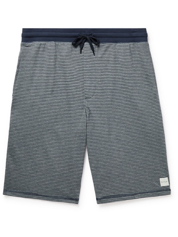 Photo: Paul Smith - Striped Organic Cotton Drawstring Shorts - Blue