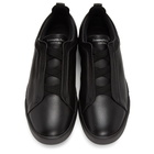 Ermenegildo Zegna Black Triple Stitch Sneakers