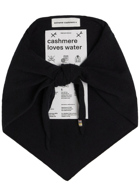 Photo: Extreme Cashmere N°35 Bandana Cashmere-blend Triangle Scarf - Black - One Size
