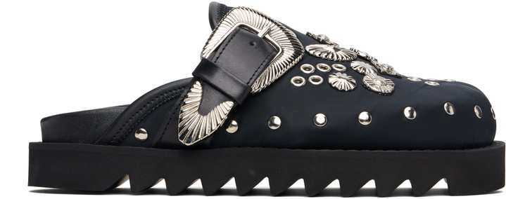 Photo: Toga Pulla Black Eyelet Metal Sabot Slip-on Loafers
