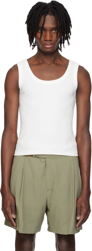 Photo: RECTO Off-White Scoop Neck Jersey Tank Top