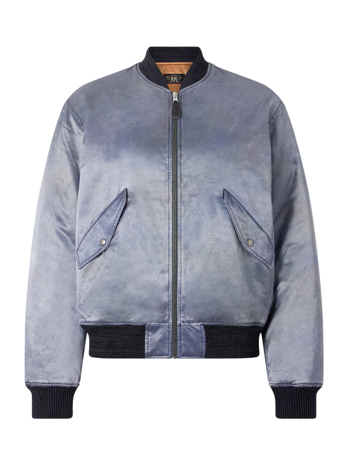 RRL Brown Indigo Leather Bomber Jacket RRL