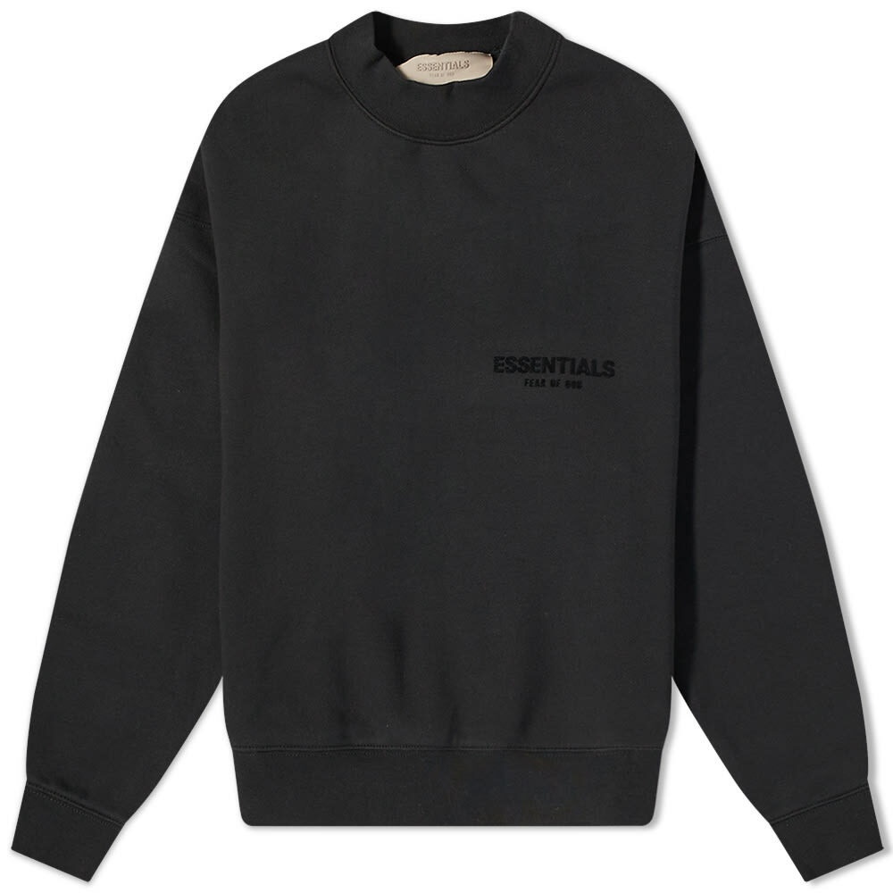 Photo: Fear of God ESSENTIALS Logo Crew Neck Sweat in Stretch Limo