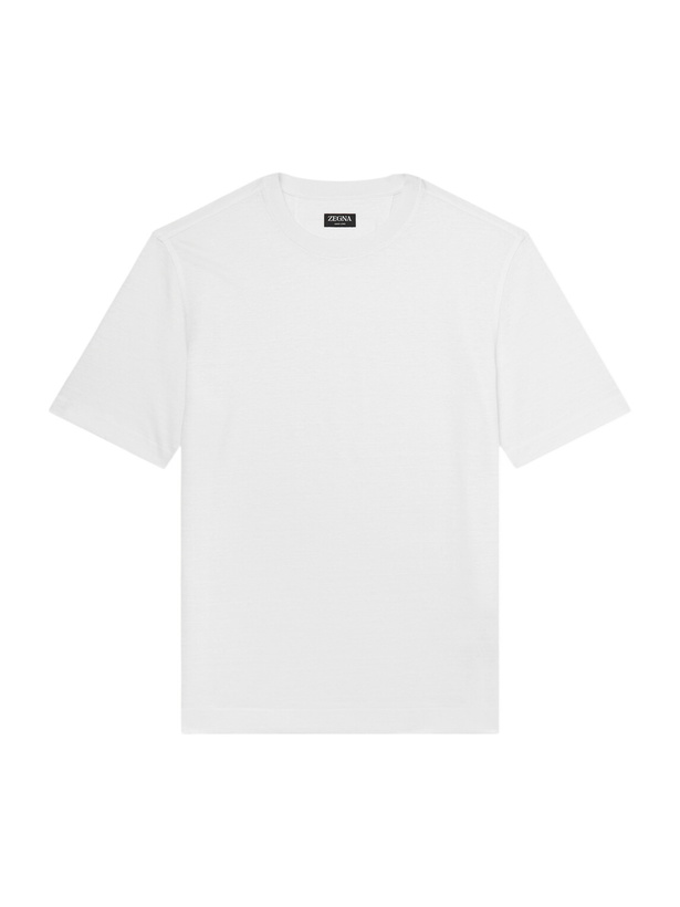 Photo: Zegna - Oasi Knitted Linen T-Shirt - White