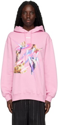 MSGM Pink Space Kitten Galaxy Hoodie