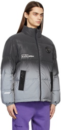 AAPE by A Bathing Ape Grey Down Reflective Gradient Jacket