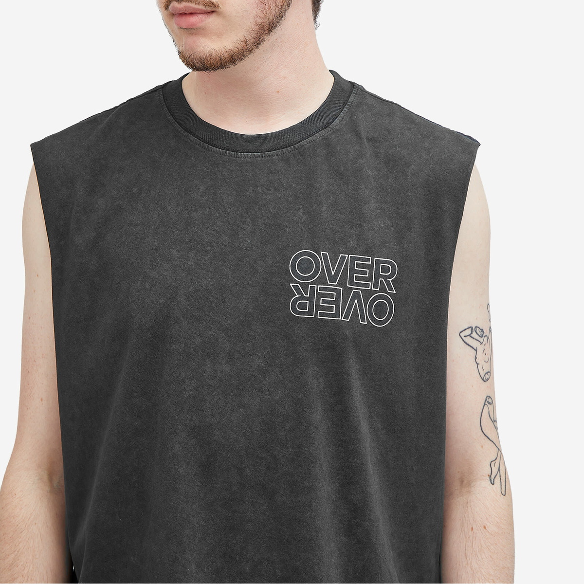 Over Over Men's Run The World Easy Sleeveless T-Shirt in Black 3M