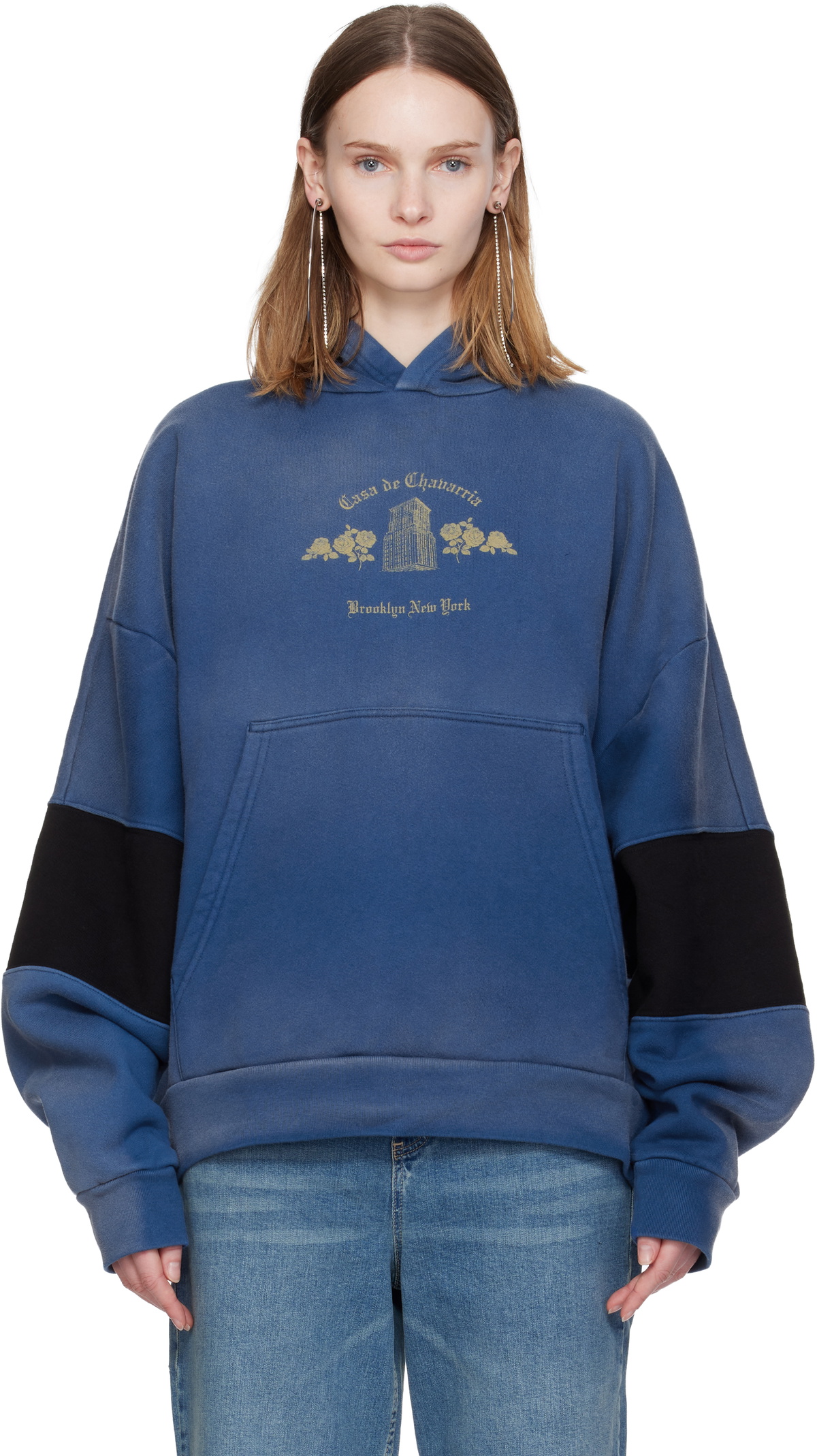 WILLY CHAVARRIA Navy 'CCC' Hooligan Zip Through Hoodie Willy Chavarria