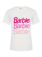 MC2 Saint Barth Woman Cotton Jersey Crewneck T-shirt Emilie With Barbie Logo Print | Barbie Special Edition