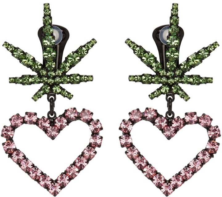 Photo: Ashley Williams Pink & Green Leaf Heart Clip-On Earrings