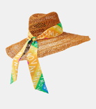 Valentino VLogo chevron straw sunhat