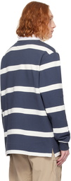 Nike Navy & White Striped Polo