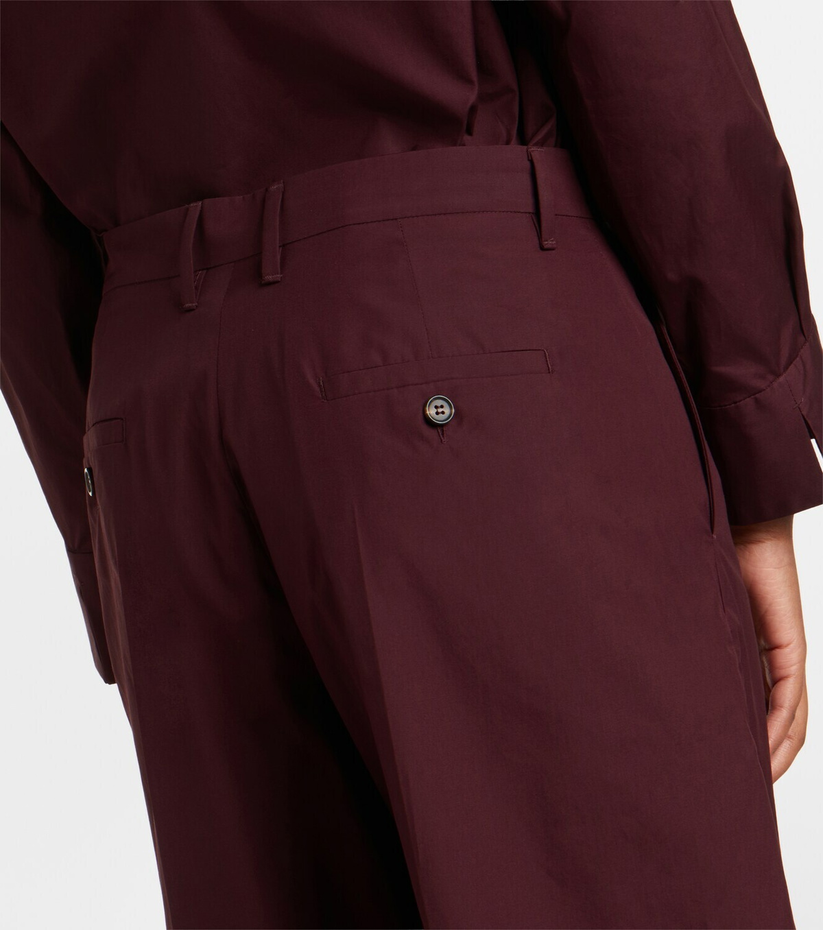 'S Max Mara Cropped cotton poplin wide-leg pants