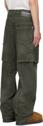 Andersson Bell Khaki Raptor Layered Wide-Leg Jeans