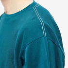 Auralee Men's Long Sleeve Cotton Mesh T-Shirt in Dark Green