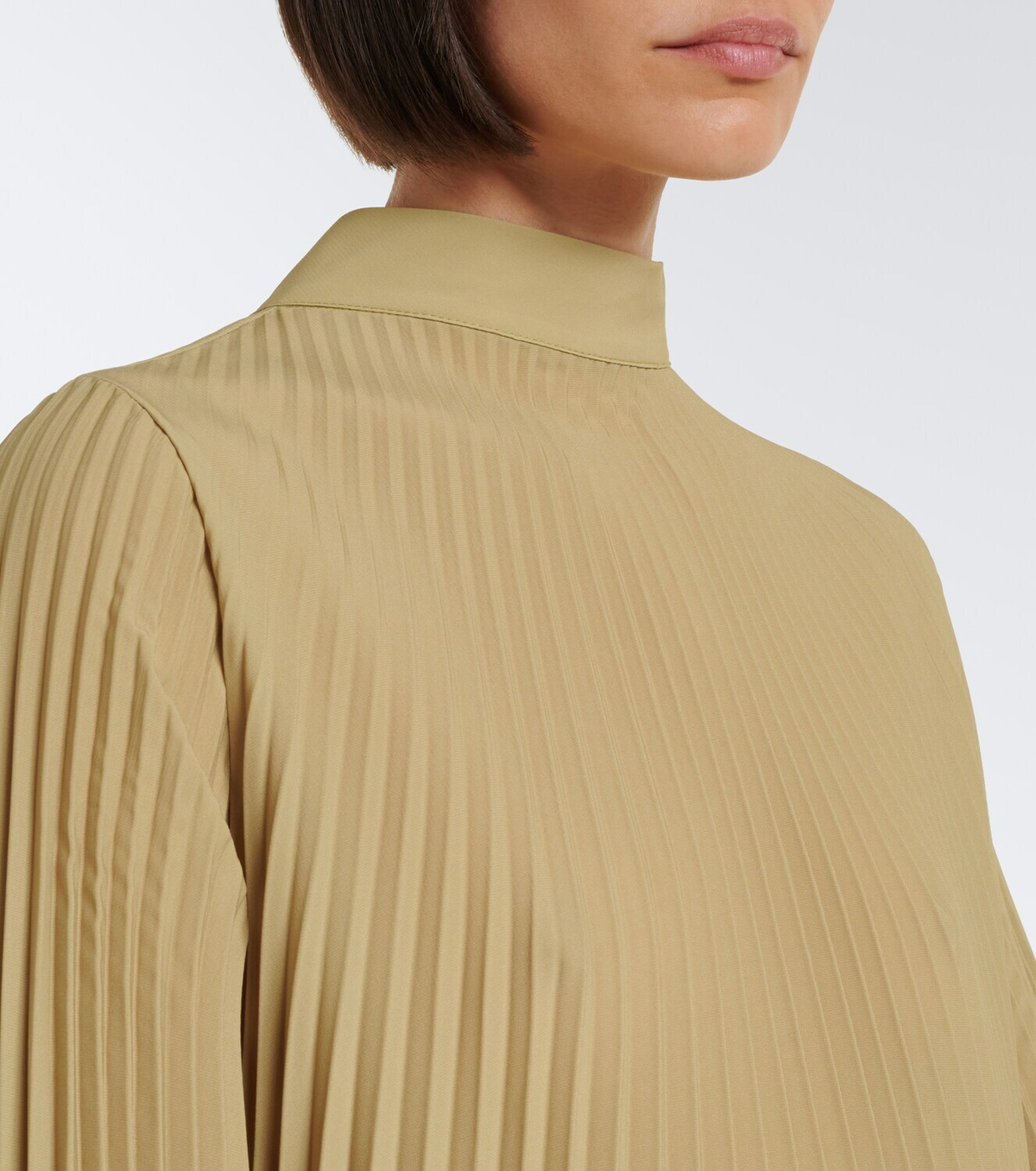 La DoubleJ Kells Swirl plissé crêpe de chine minidress