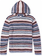 Marni - Striped Crocheted Cotton Hoodie - Neutrals