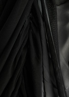 Norma Kamali Bill Ruched Mesh Dress Black And White