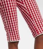 Posse Ebony gingham lace-trimmed cotton-blend capri pants