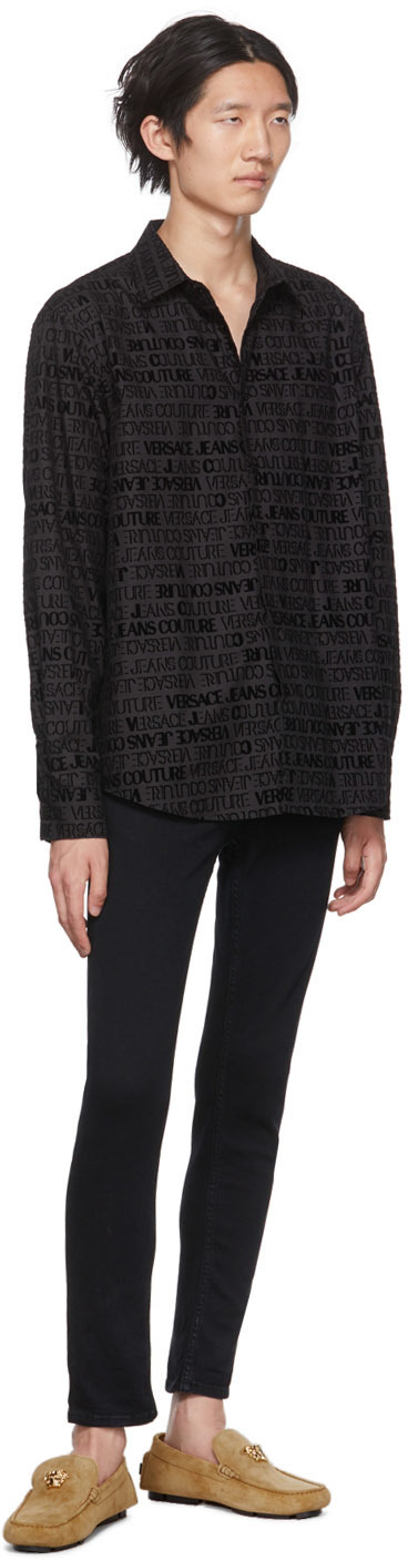 Versace Jeans Couture Black Embroidered Skinny Jeans