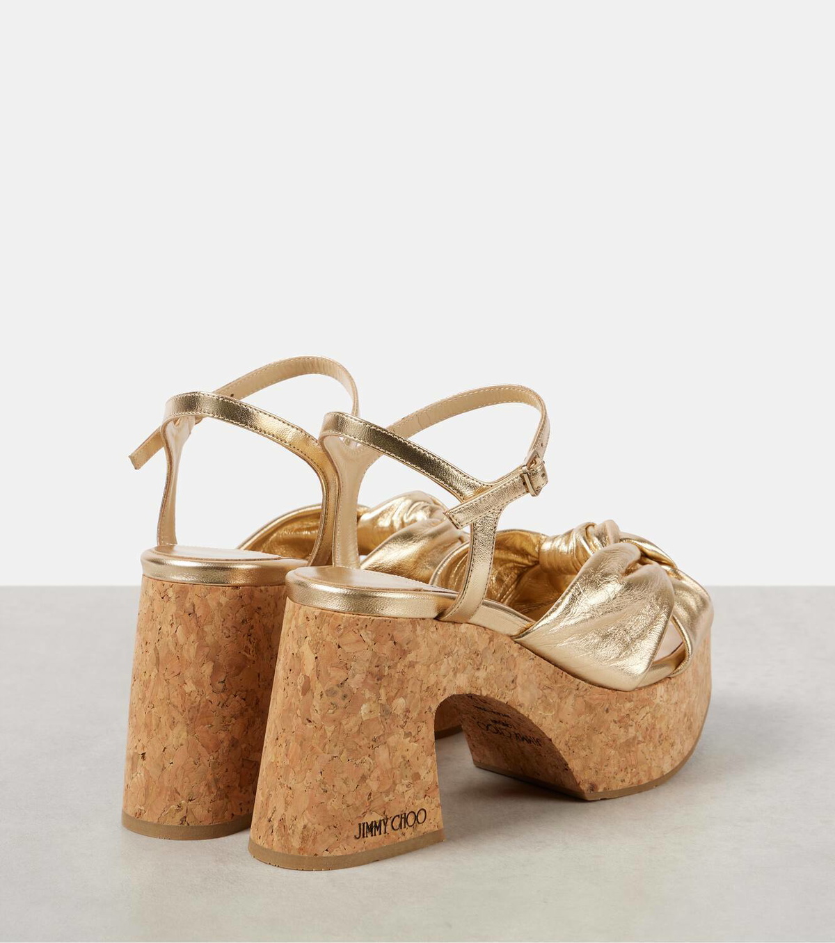 Jimmy Choo ★Heloise Wedge 95★ 韓国セレブ人気 Heloise Wedge 95|Gold Nappa Leather Wedge| JIMMY CHOO
