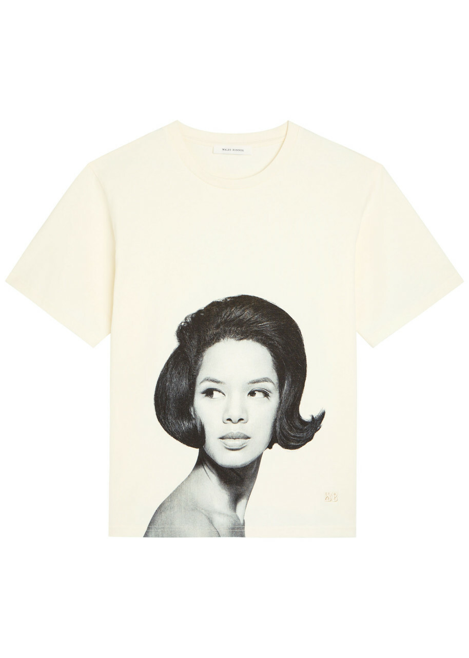 Wales Bonner Selah Printed Cotton T-shirt Ivory