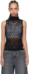 FRAME Black Mock Neck Tank Top
