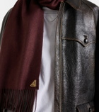 Prada Fringed silk and cashmere scarf