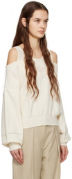 J KOO Off-White Layered Sweater