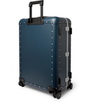 FPM Milano - Spinner 68cm Leather-Trimmed Aluminium Suitcase - Blue