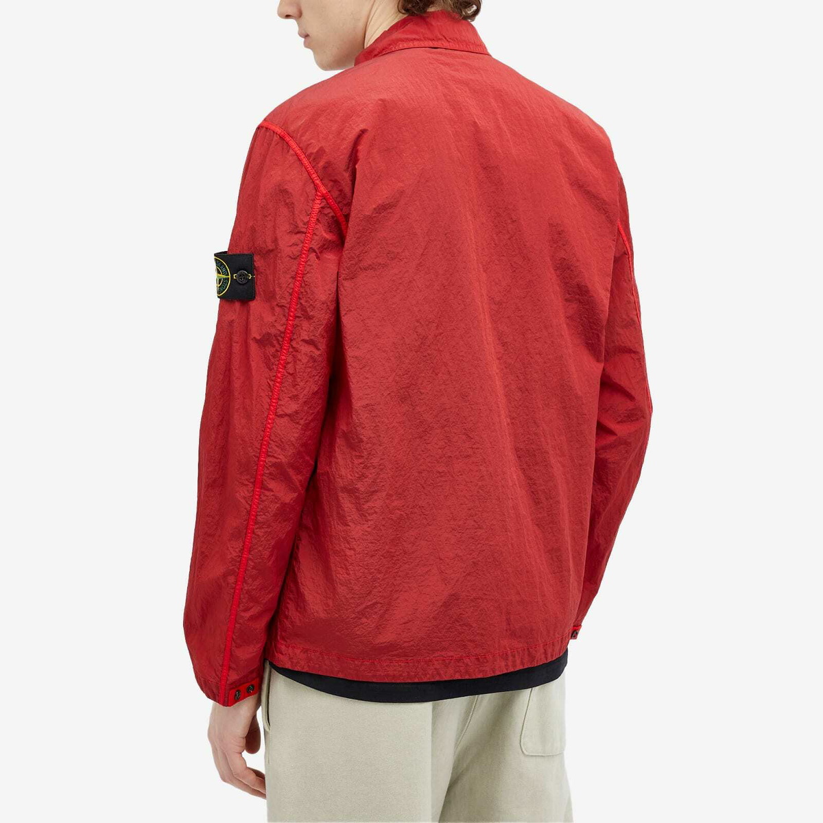 Stone Island Men's Nylon Metal Shirt Jacket in Red