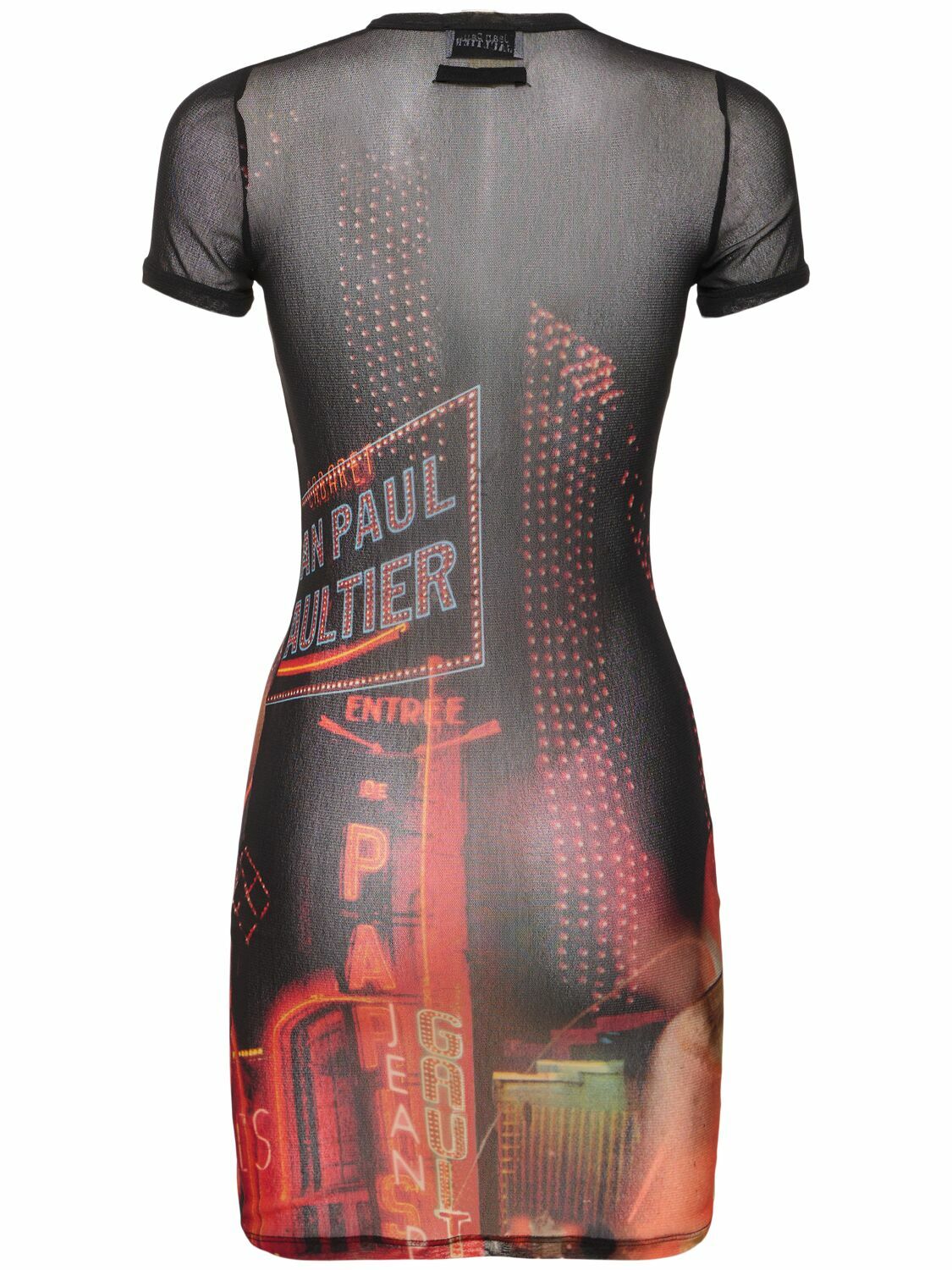 JEAN PAUL GAULTIER Pigalle Printed Mesh Short Dress Jean