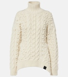 Stella McCartney Cable-knit draped wool turtleneck sweater