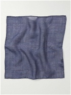 Anderson & Sheppard - Prince of Wales Checked Wool and Silk-Blend Pocket Square