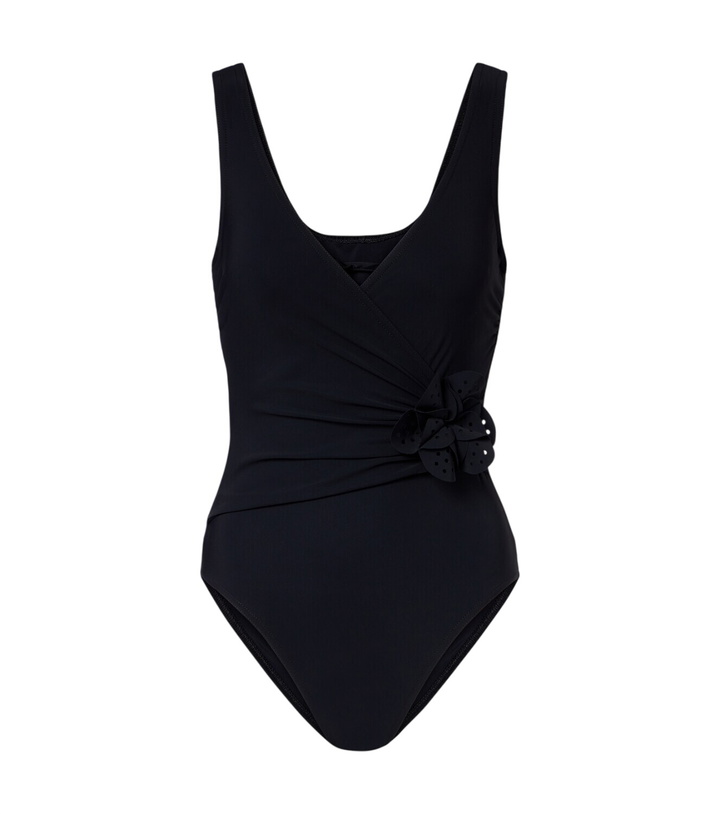 Photo: Karla Colletto Rosetta floral-appliqué swimsuit