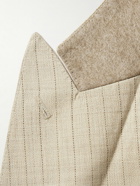 Lardini - Double-Breasted Pinstriped Wool Blazer - Neutrals