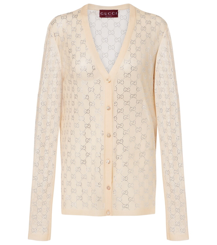 Photo: Gucci GG embellished silk cardigan