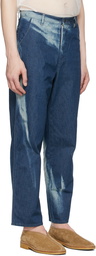 AURALEE Blue Bleached Light Hard Twist Jeans