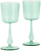 R+D.LAB Green Luisa Calice Wine Glass Set