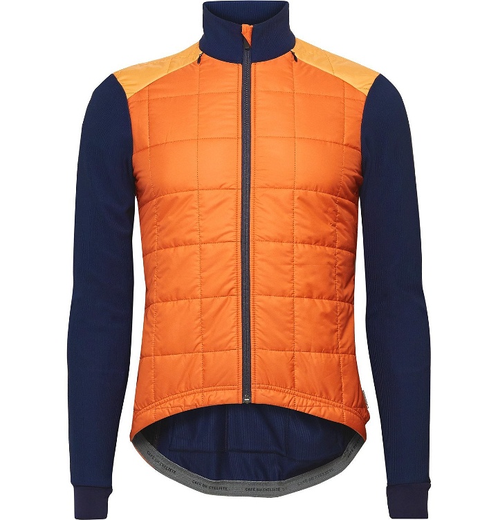 Photo: Cafe du Cycliste - Léonie Knit and Quilted Shell Jacket - Orange