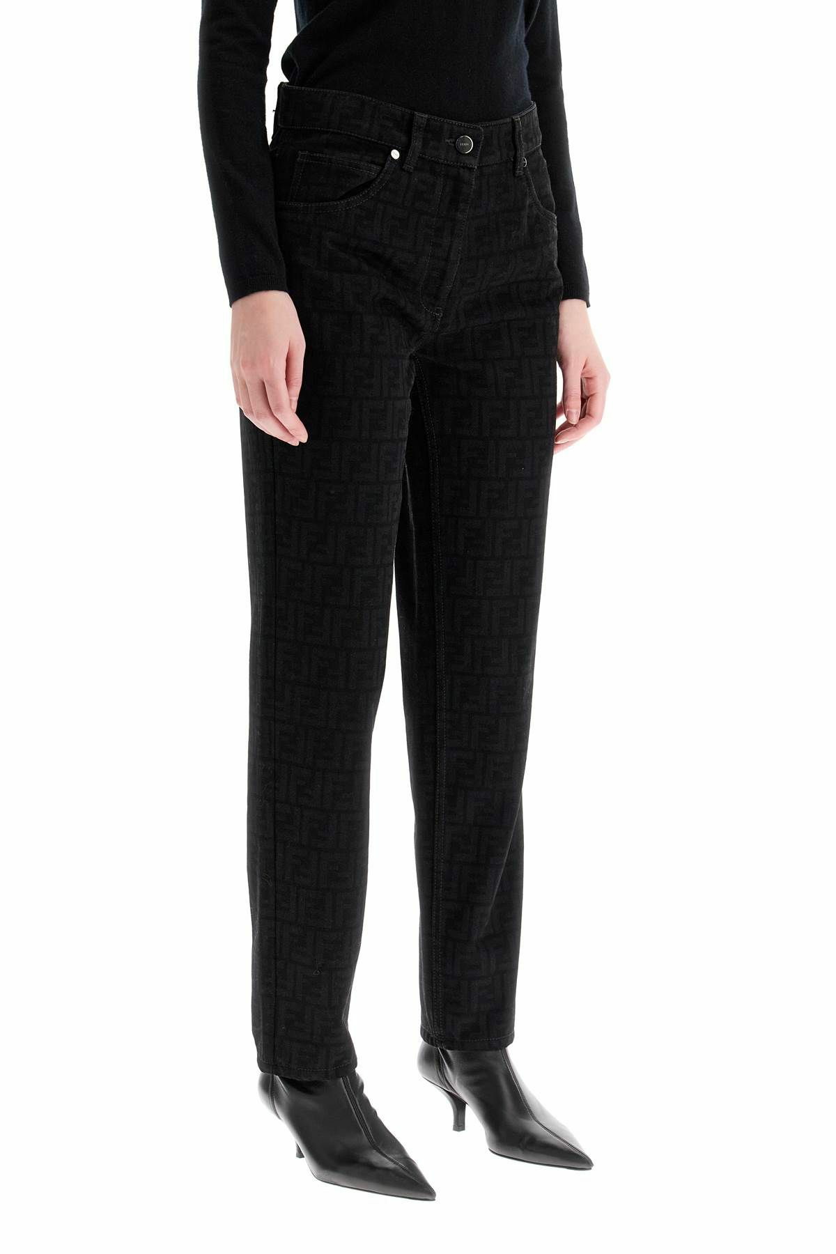 FENDI denim ff jeans in italian Black Fendi