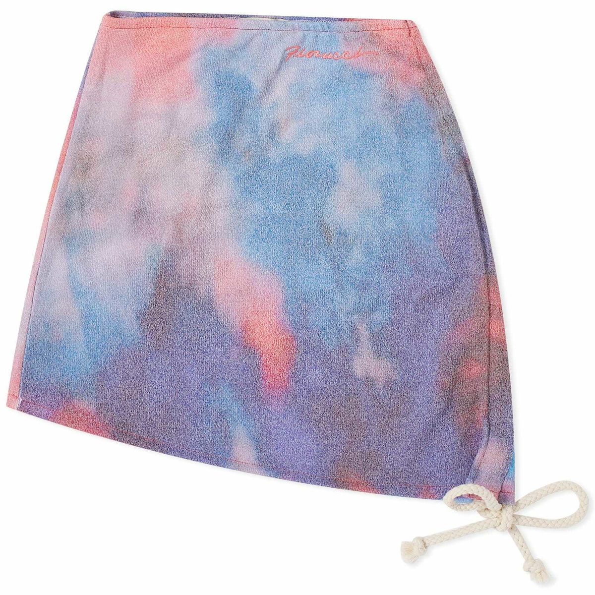 Fiorucci Women's Flower Blur Ruched Mini Skirt in Red