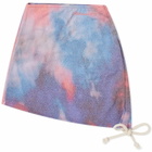 Fiorucci Women's Flower Blur Ruched Mini Skirt in Red