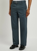 Maison Kitsuné Belted Cotton Trousers Grey
