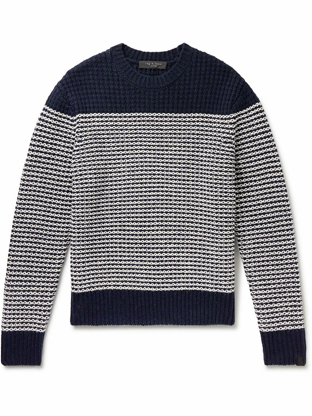 Photo: Rag & Bone - Ernie Striped Wool Sweater - Blue