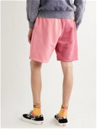 ARIES - Panelled Logo-Print Fleece-Back Cotton-Jersey Shorts - Pink - L