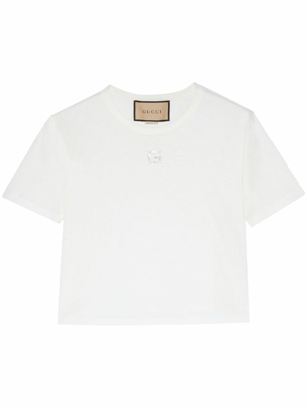 GUCCI - G Rhinestone-embellished Cotton T-shirt Gucci