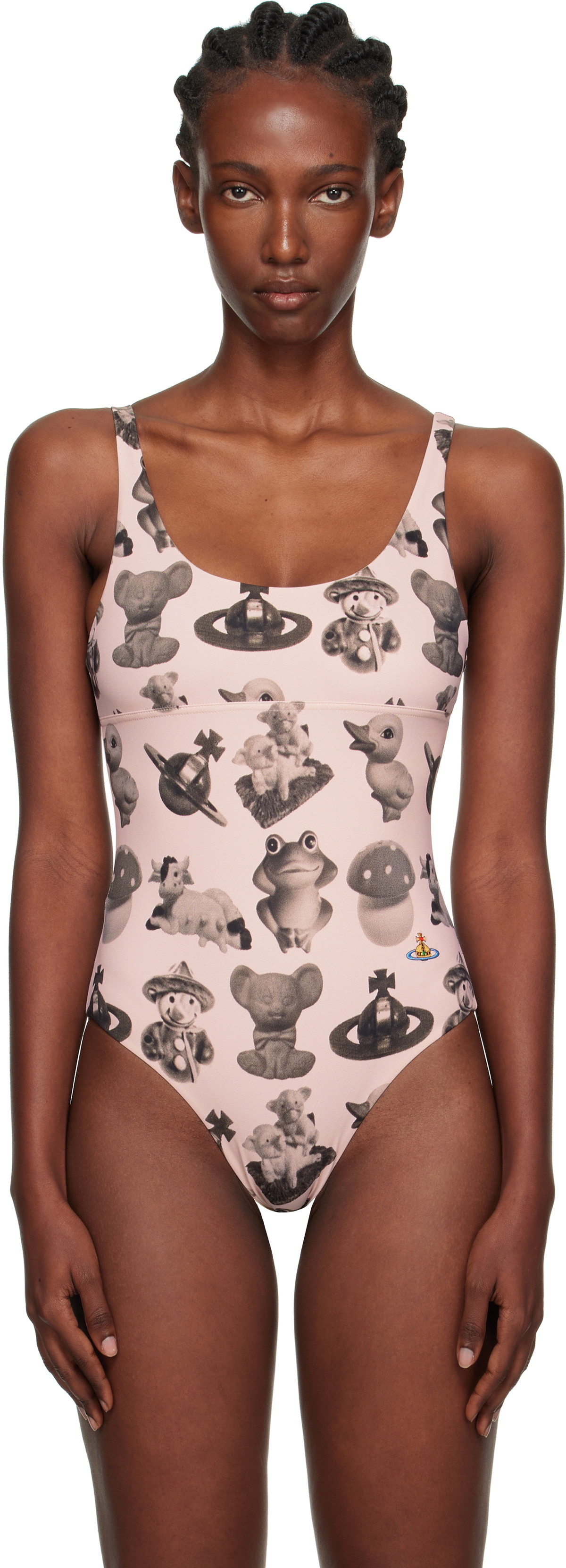 Vivienne Westwood Pink Figurines Straight Swimsuit Vivienne Westwood