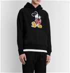 TAKAHIROMIYASHITA TheSoloist. - Mickey Mouse Printed Loopback Cotton-Jersey Hoodie - Black