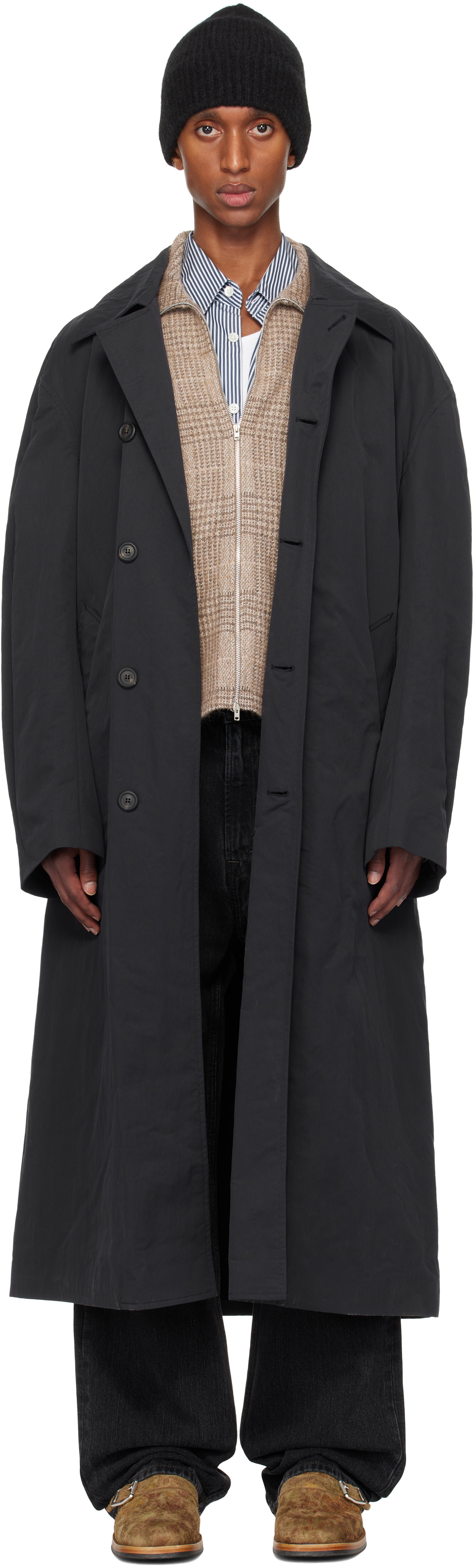 手元在庫あり・送料込【Our Legacy】Collapse car coat Our Legacy - Raglan Car Coat Soot Black Solaro